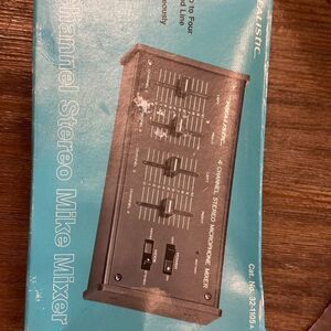 Black Stereo Microphone Mixer by realistic new
